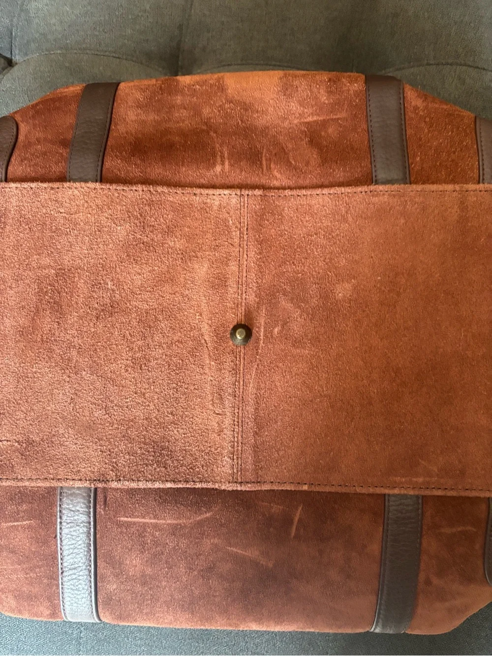 Rare New Vintage Marlboro 2003 Guts Grit Gear Brown Suede Leather Duffle 20x10”